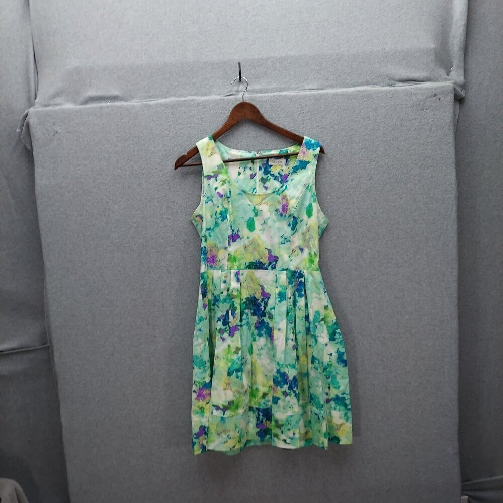Calvin Klein Floral Sleeveless Dress 98% Cotton‎ 2% Spandex Multicolor